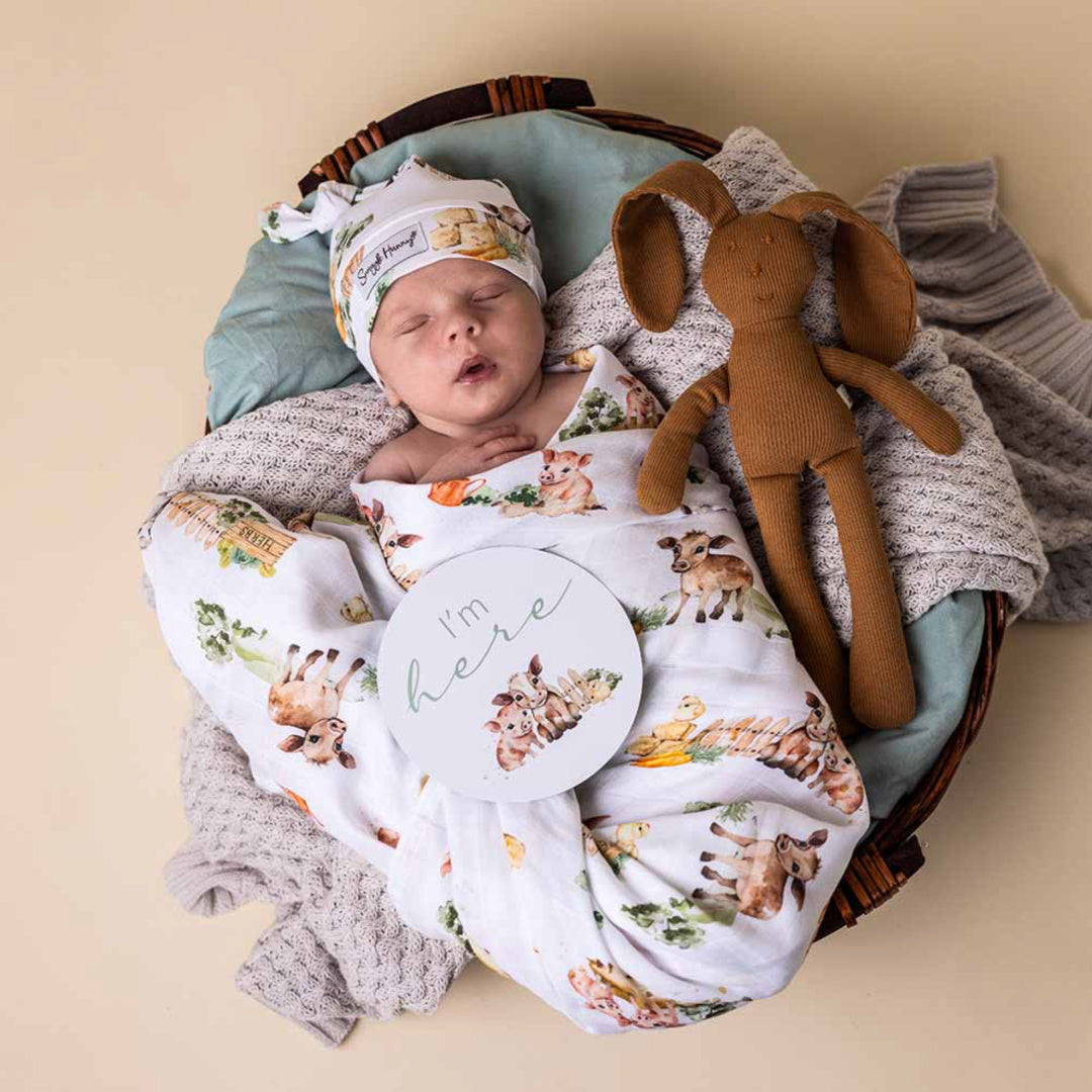 SNUGGLE HUNNY ORGANIC MUSLIN WRAP - FARM