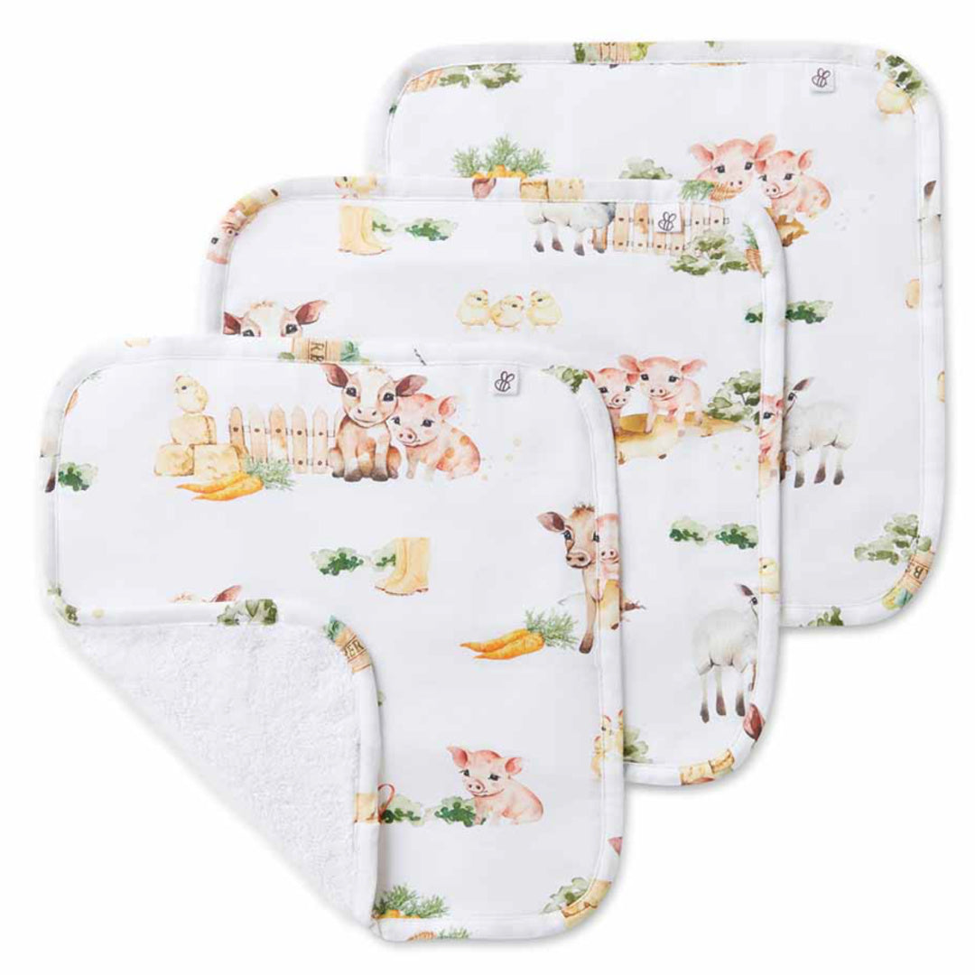 SNUGGLE HUNNY ORGANIC WASHCLOTHS | 3 PACK - FARM