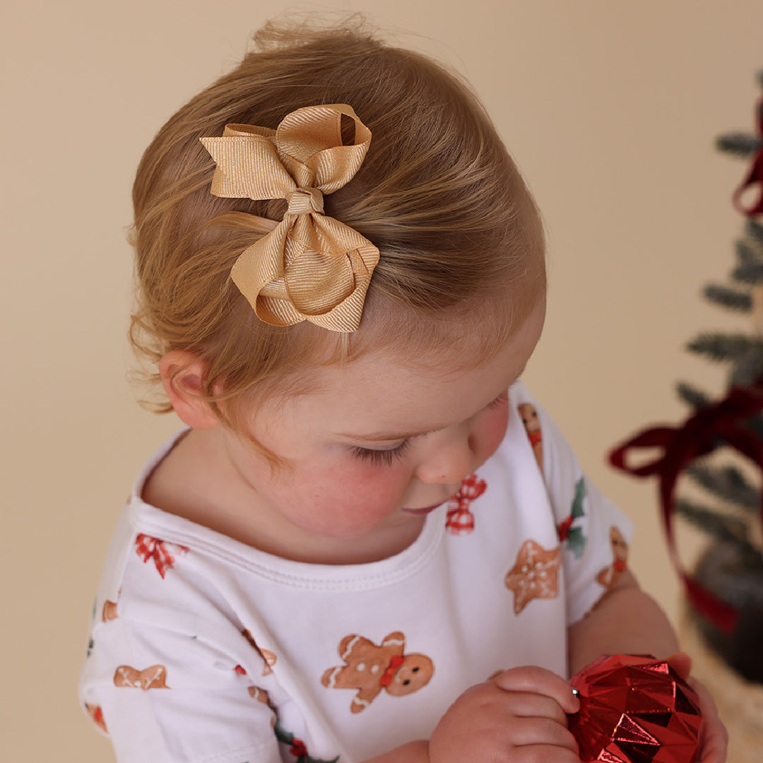 SNUGGLE HUNNY BOW CLIP MEDIUM - GOLD