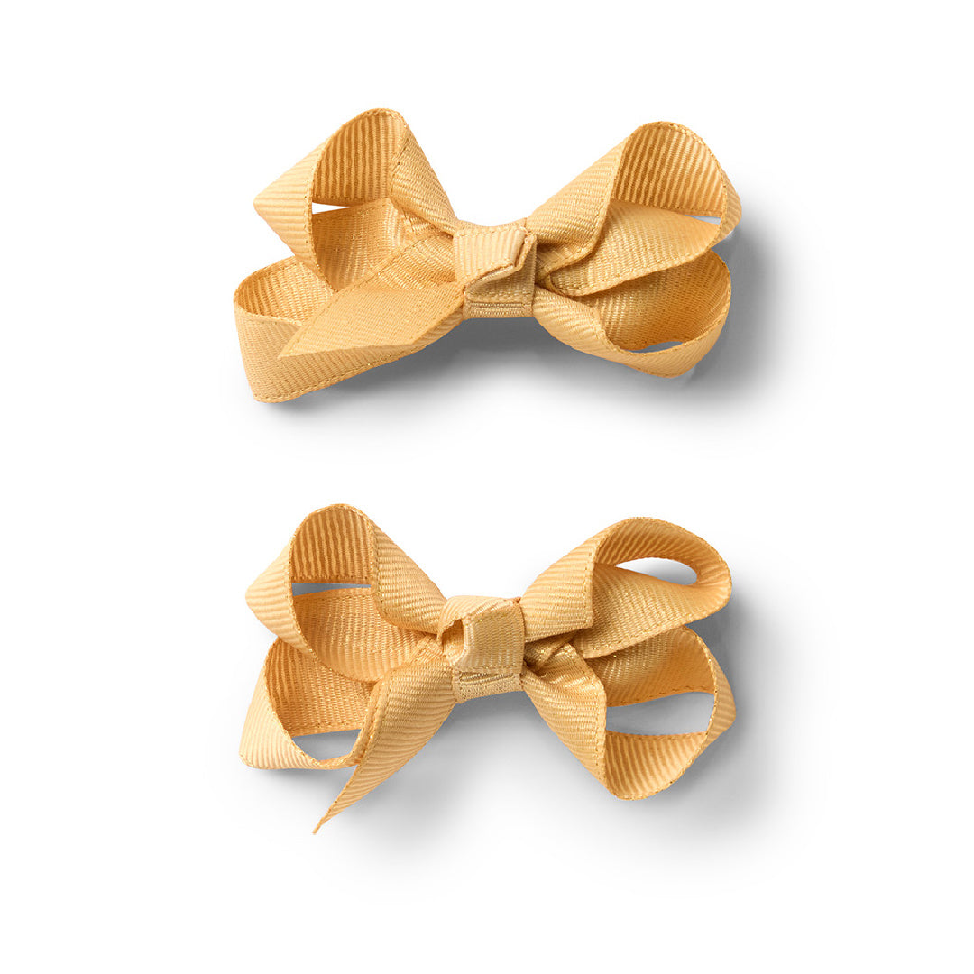 SNUGGLE HUNNY BOW CLIPS - SMALL PIGGY TAIL PAIR - GOLD