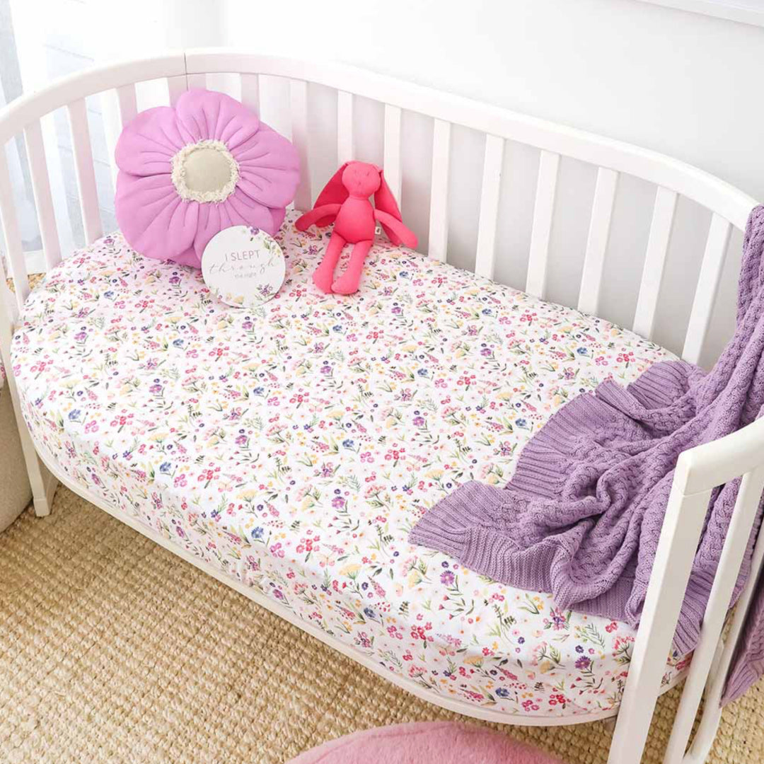 SNUGGLE HUNNY ORGANIC FITTED COT SHEET - GRACIE