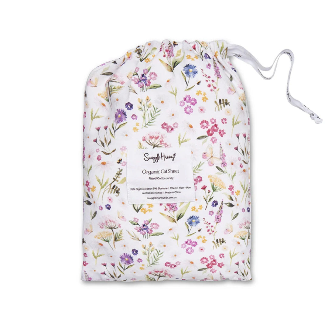 SNUGGLE HUNNY ORGANIC FITTED COT SHEET - GRACIE