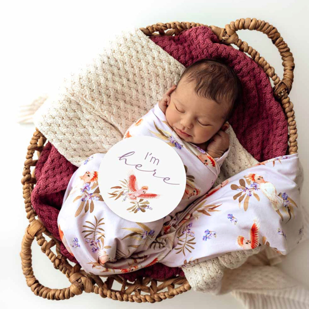 SNUGGLE HUNNY ORGANIC JERSEY WRAP AND TOPKNOT SET - MAJOR MITCHELL