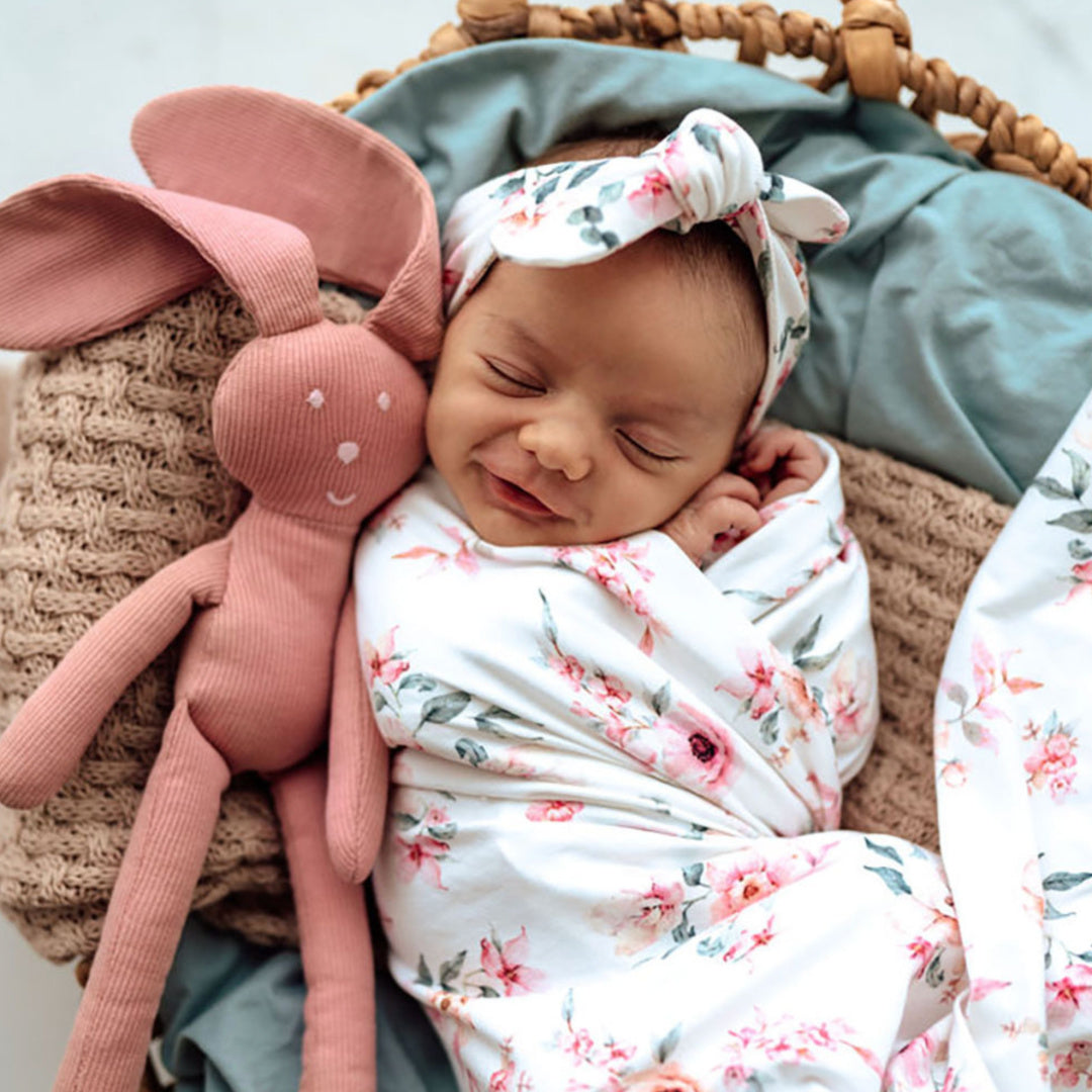 SNUGGLE HUNNY ORGANIC JERSEY WRAP AND TOPKNOT SET - CAMILLE