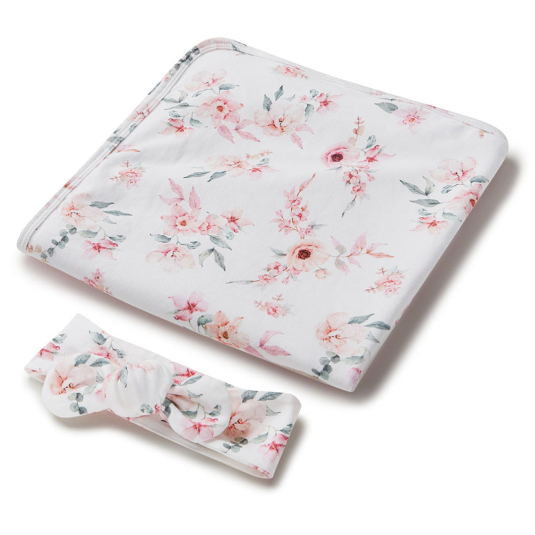 SNUGGLE HUNNY ORGANIC JERSEY WRAP AND TOPKNOT SET - CAMILLE