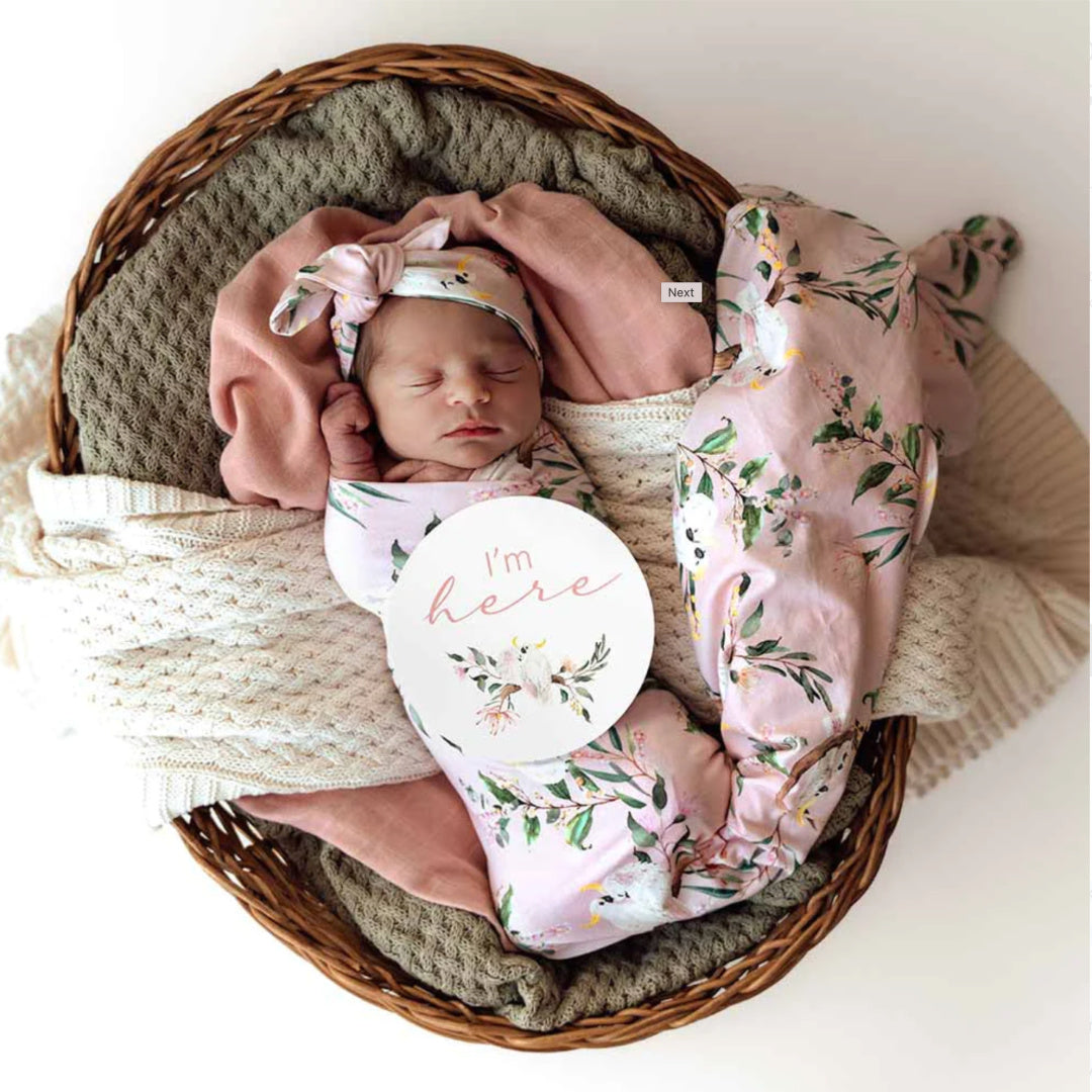 SNUGGLE HUNNY REVERSIBLE MILESTONE CARDS - COCKATOO