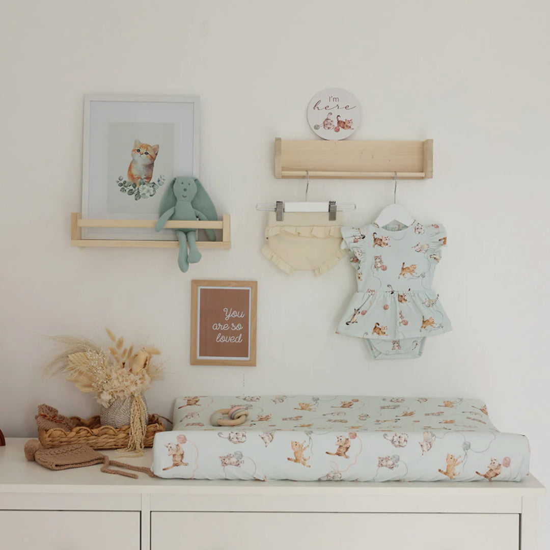 SNUGGLE HUNNY ORGANIC FITTED BASSINET SHEET / CHANGE PAD COVER - KITTENS