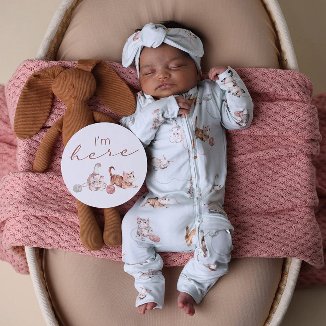 SNUGGLE HUNNY REVERSIBLE MILESTONE CARDS - KITTENS AND PEBBLE