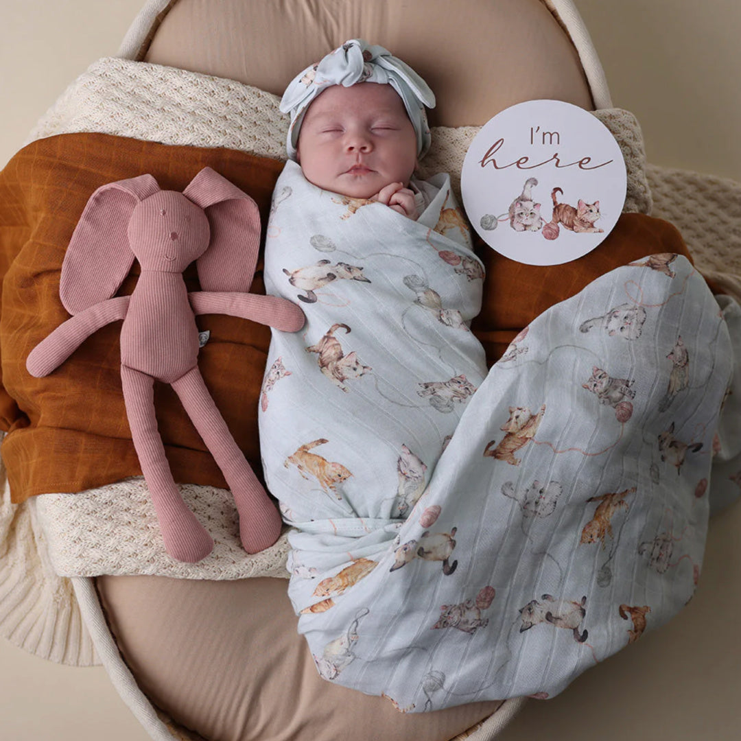 SNUGGLE HUNNY ORGANIC MUSLIN WRAP - KITTENS