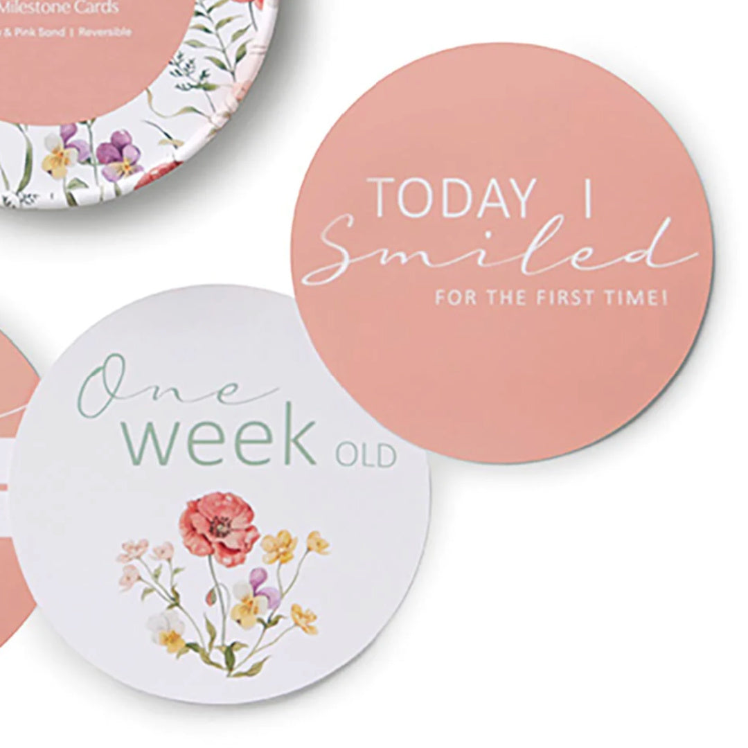 SNUGGLE HUNNY REVERSIBLE MILESTONE CARDS - MEADOW &amp; PINK SAND