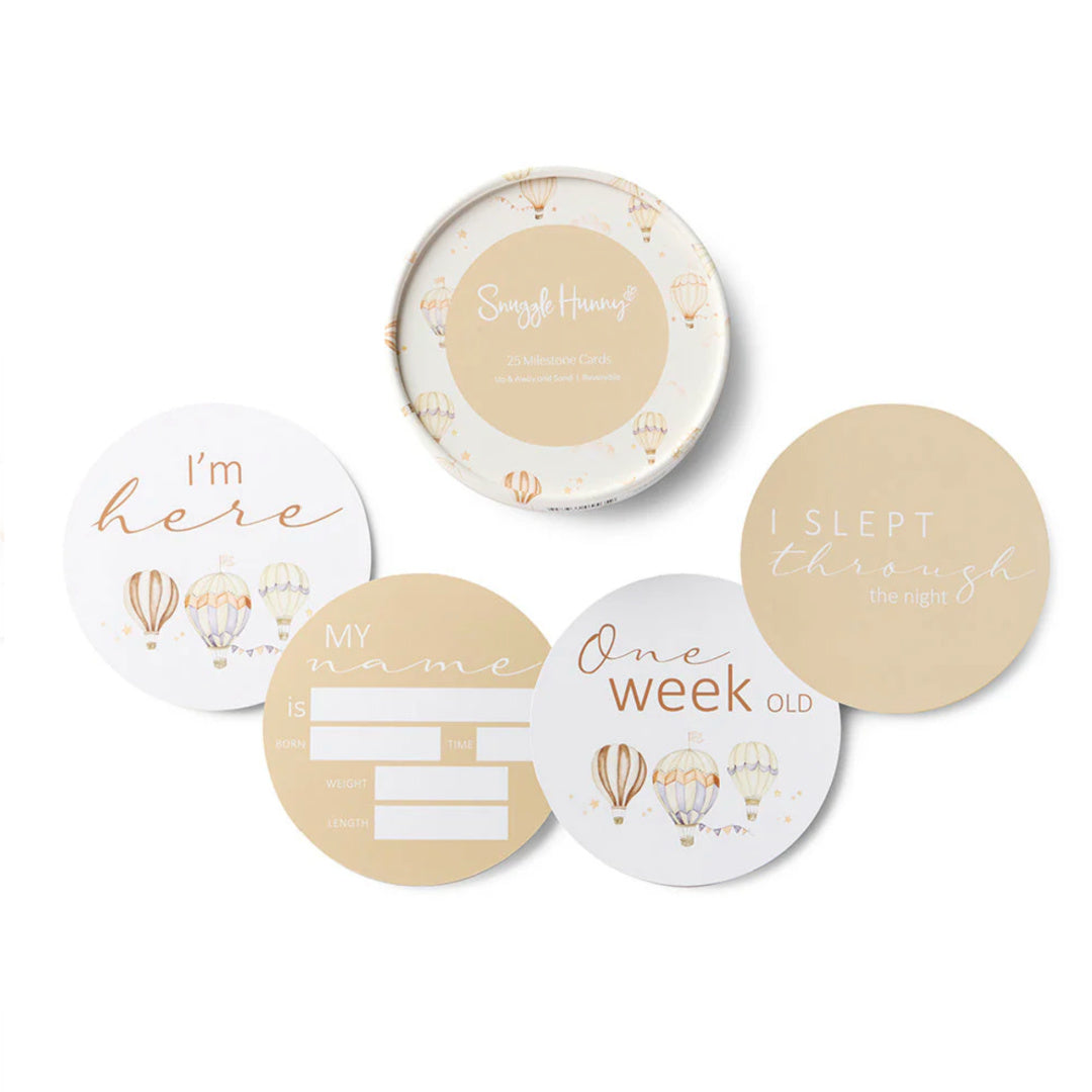 SNUGGLE HUNNY REVERSIBLE MILESTONE CARDS - UP & AWAY