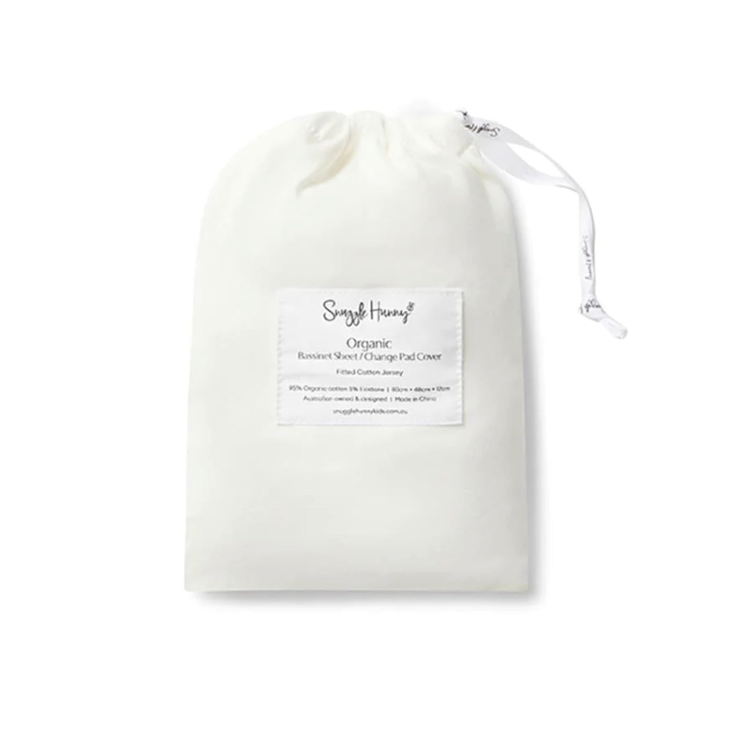 SNUGGLE HUNNY ORGANIC FITTED BASSINET SHEET / CHANGE PAD COVER - MILK