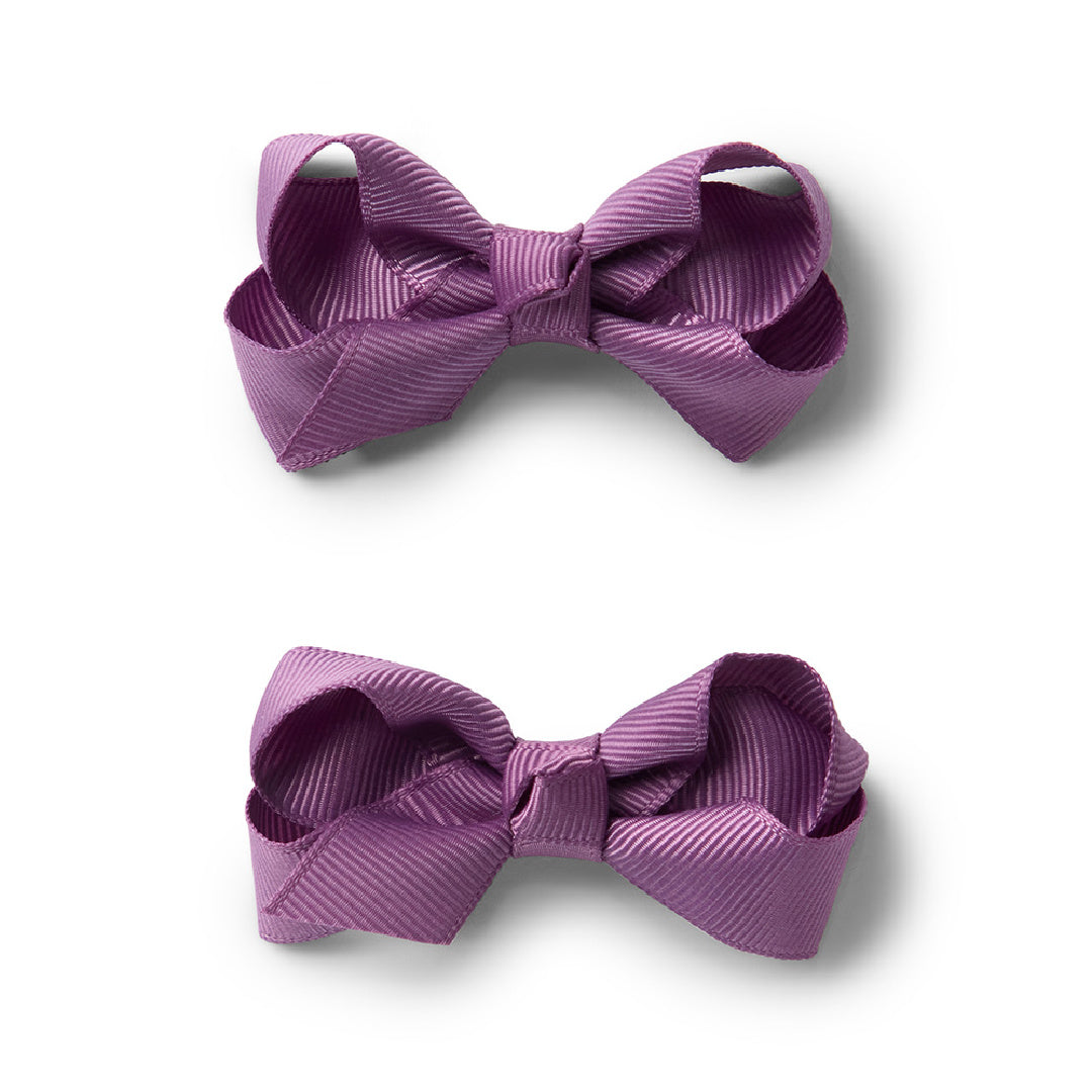 SNUGGLE HUNNY BOW CLIPS - SMALL PIGGY TAIL PAIR - MULBERRY