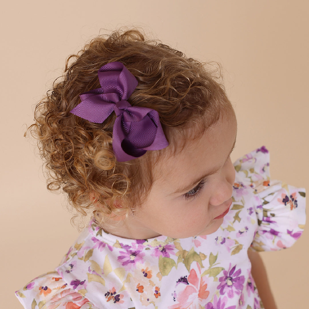 SNUGGLE HUNNY BOW CLIP MEDIUM - MULBERRY