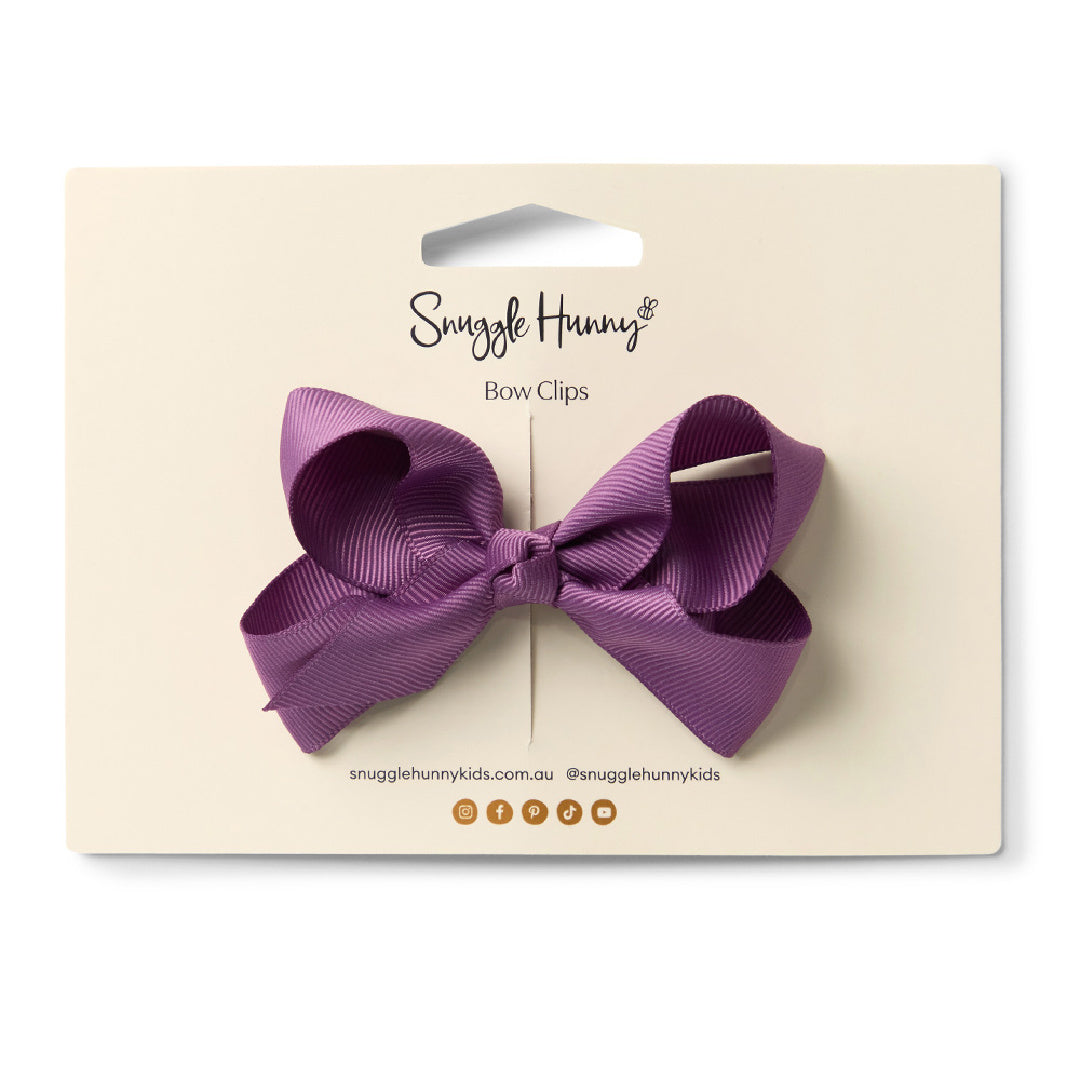 SNUGGLE HUNNY BOW CLIP MEDIUM - MULBERRY