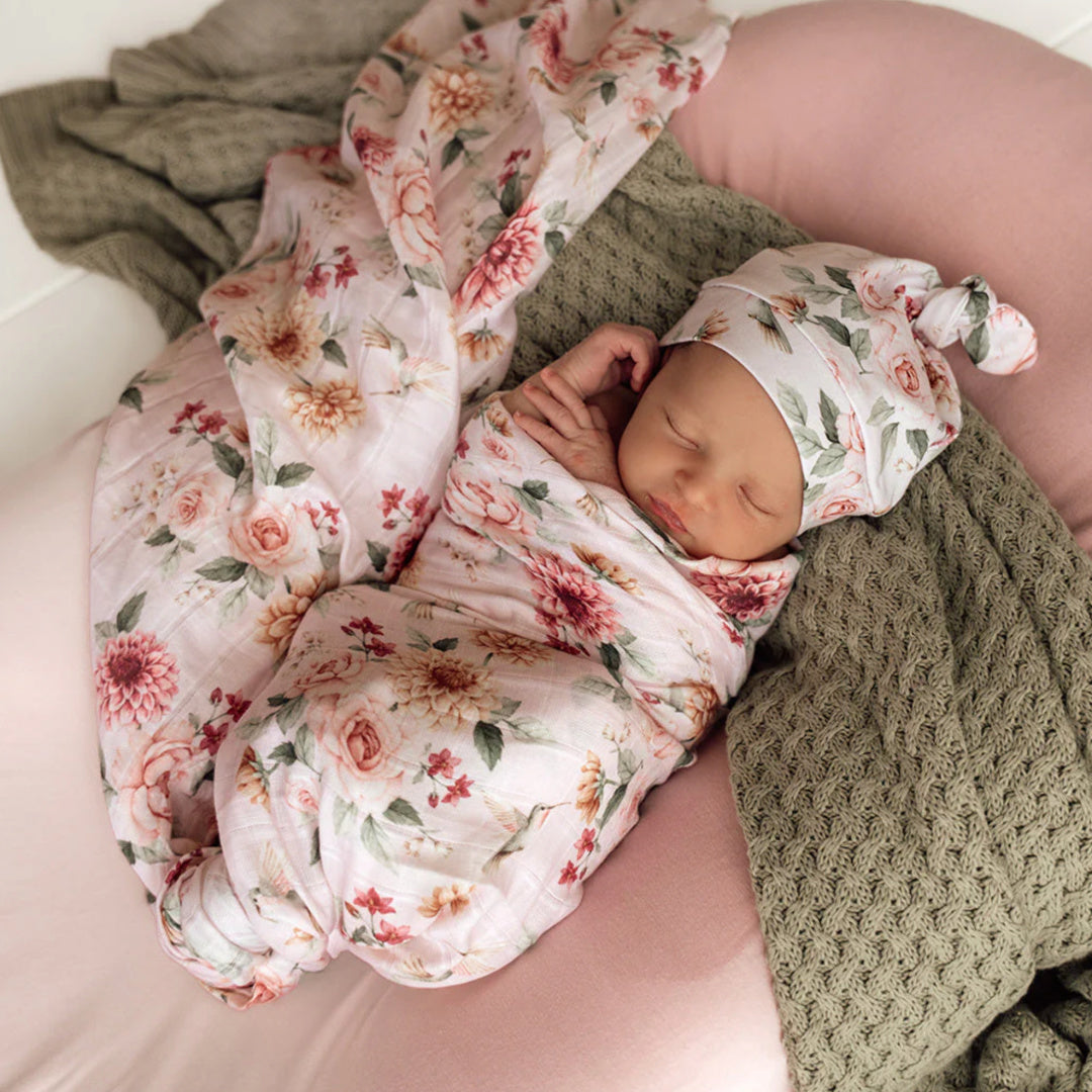 SNUGGLE HUNNY ORGANIC MUSLIN WRAP -  BIRDS &amp; BLOOMS