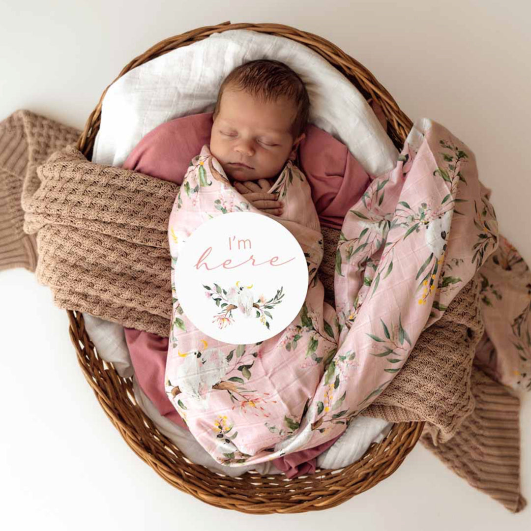 SNUGGLE HUNNY ORGANIC MUSLIN WRAP - COCKATOO