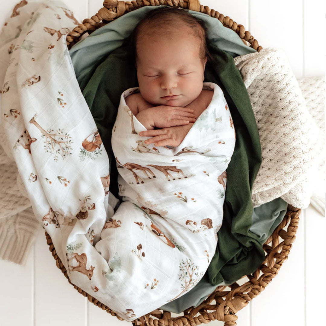 SNUGGLE HUNNY ORGANIC MUSLIN WRAP - WOODLAND TALES