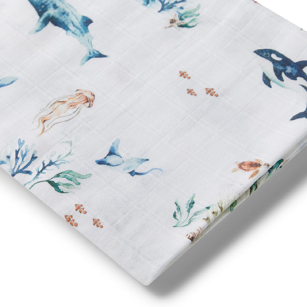 SNUGGLE HUNNY ORGANIC MUSLIN WRAP - OCEAN