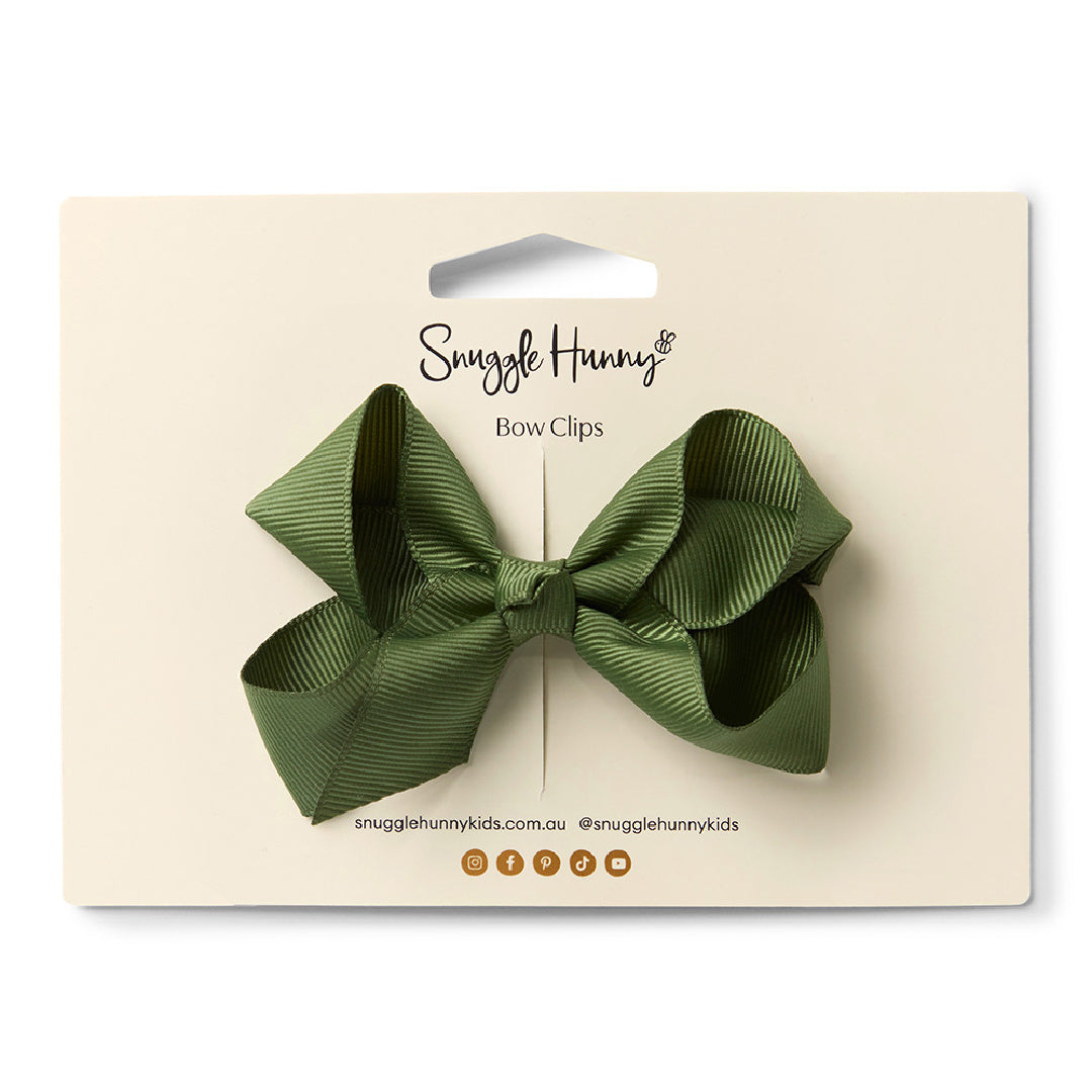 SNUGGLE HUNNY BOW CLIP MEDIUM - OLIVE