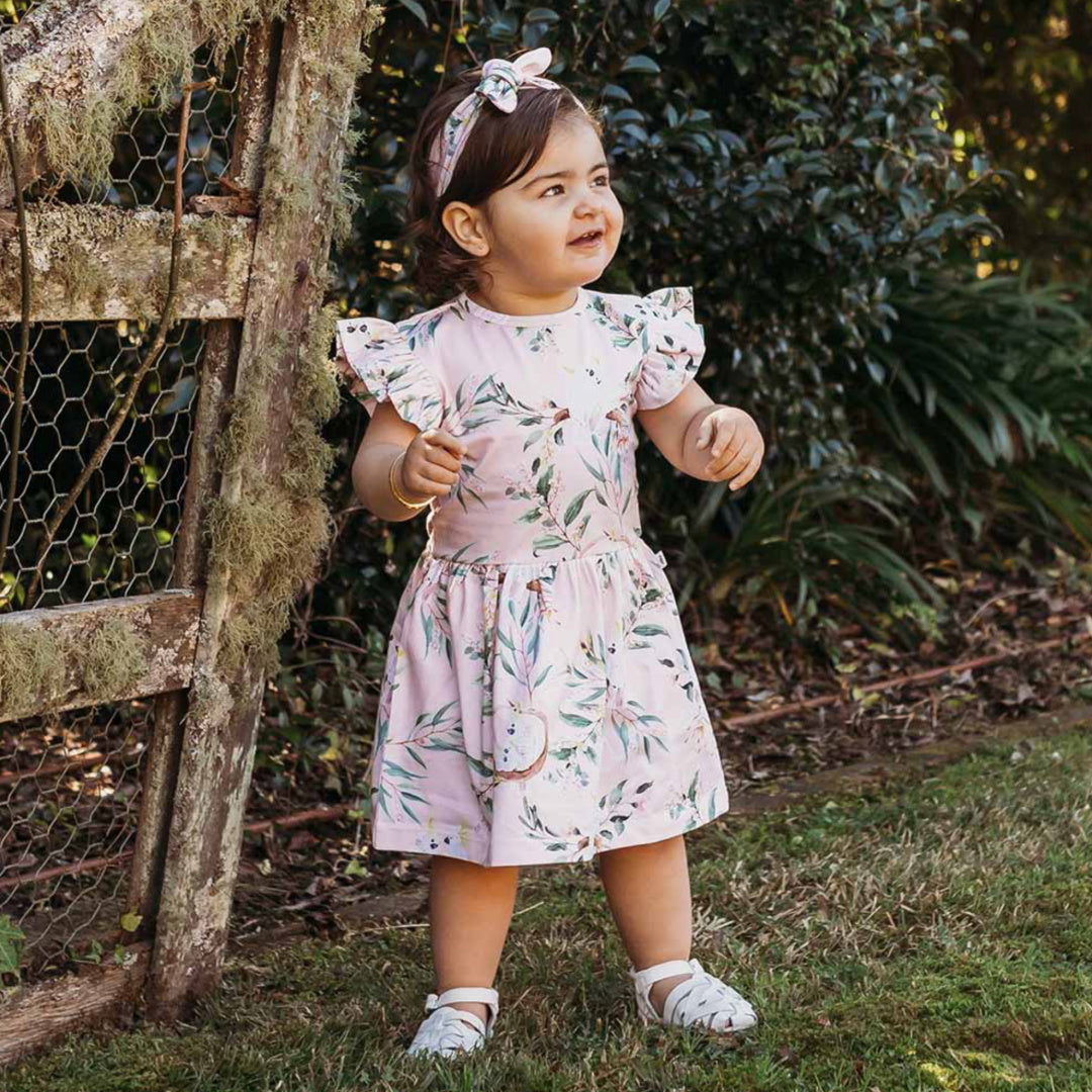 SNUGGLE HUNNY ORGANIC DRESS - COCKATOO