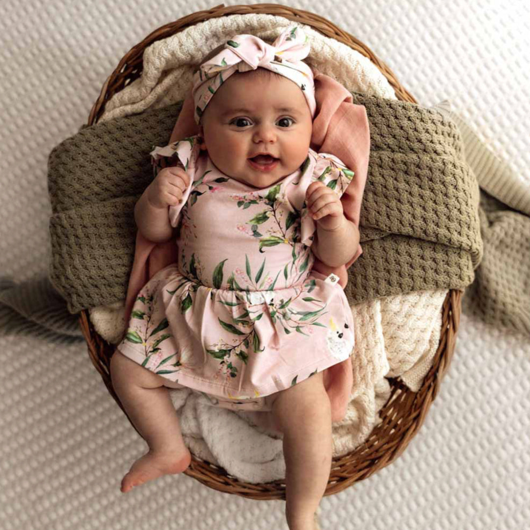 SNUGGLE HUNNY ORGANIC DRESS - COCKATOO