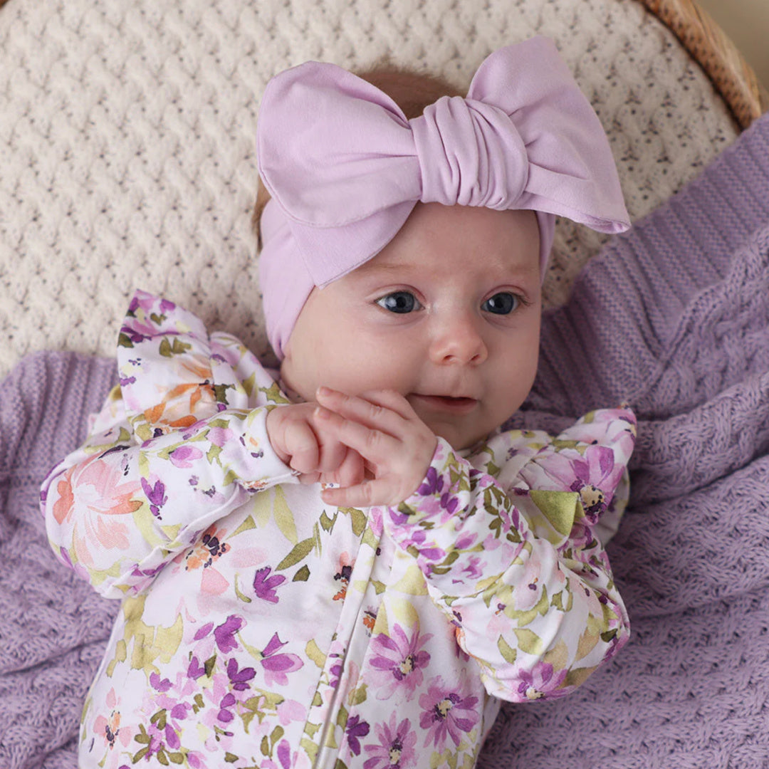 SNUGGLE HUNNY ORGANIC OVERSIZED BOW - LILAC