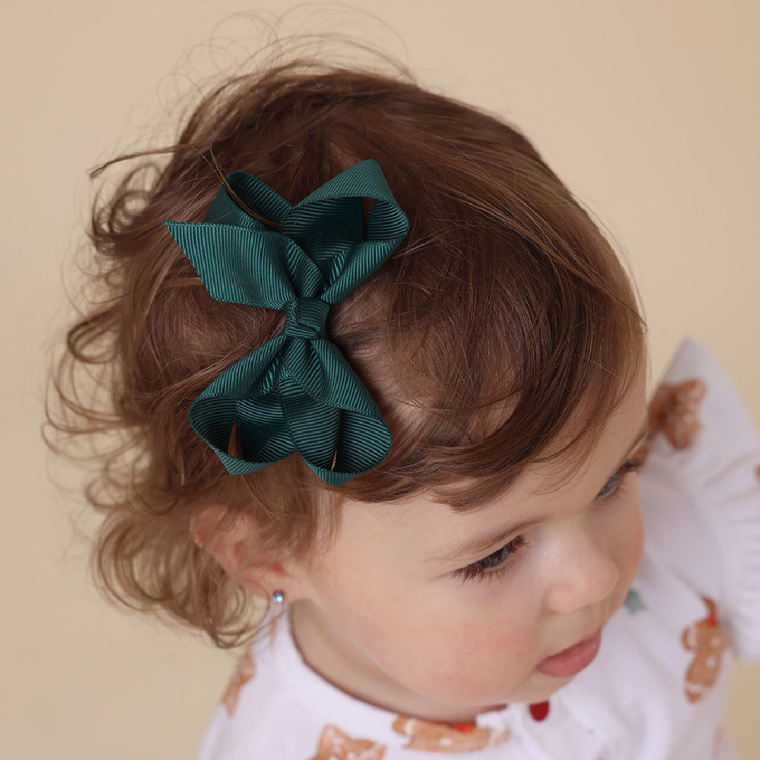 SNUGGLE HUNNY BOW CLIP MEDIUM - PINE