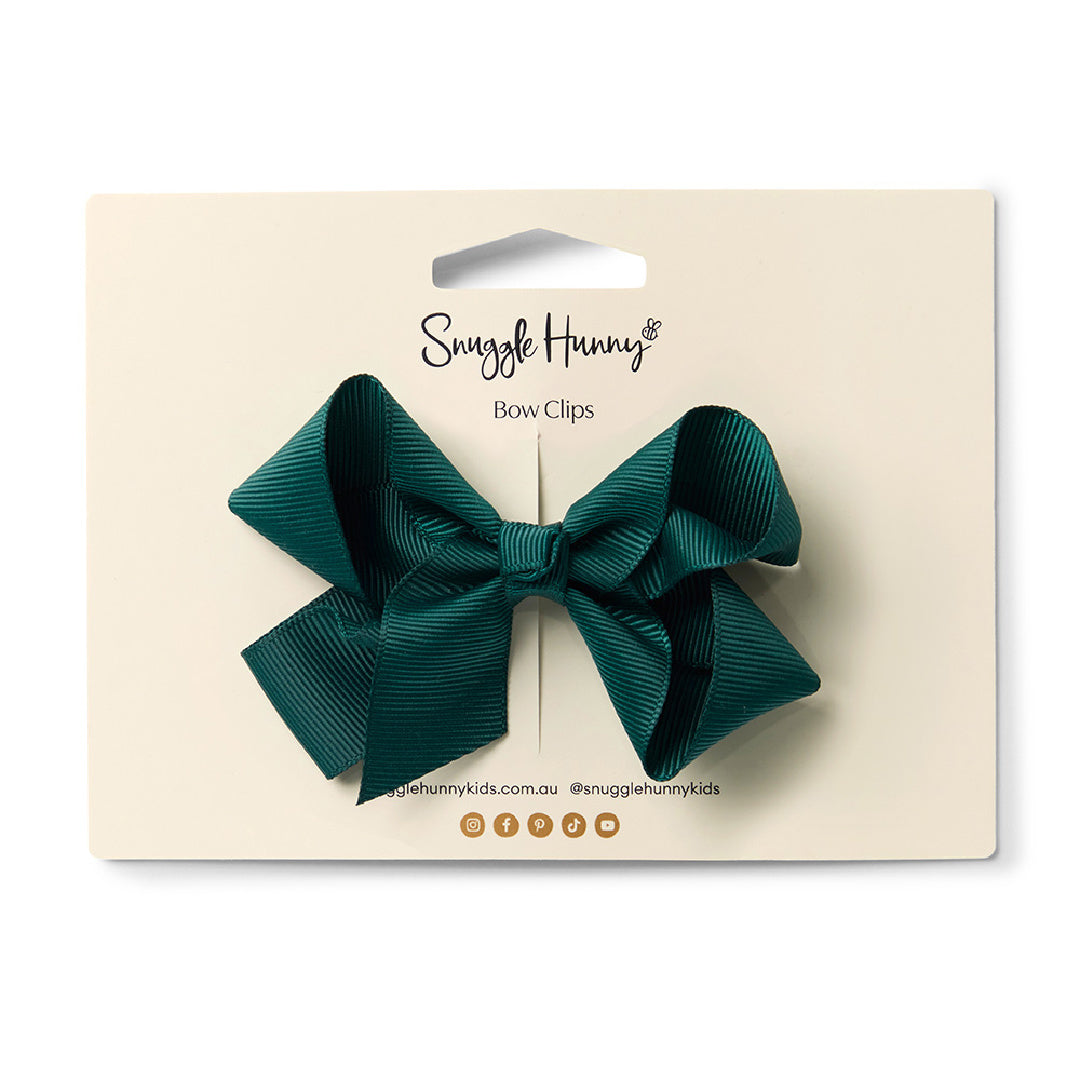 SNUGGLE HUNNY BOW CLIP MEDIUM - PINE