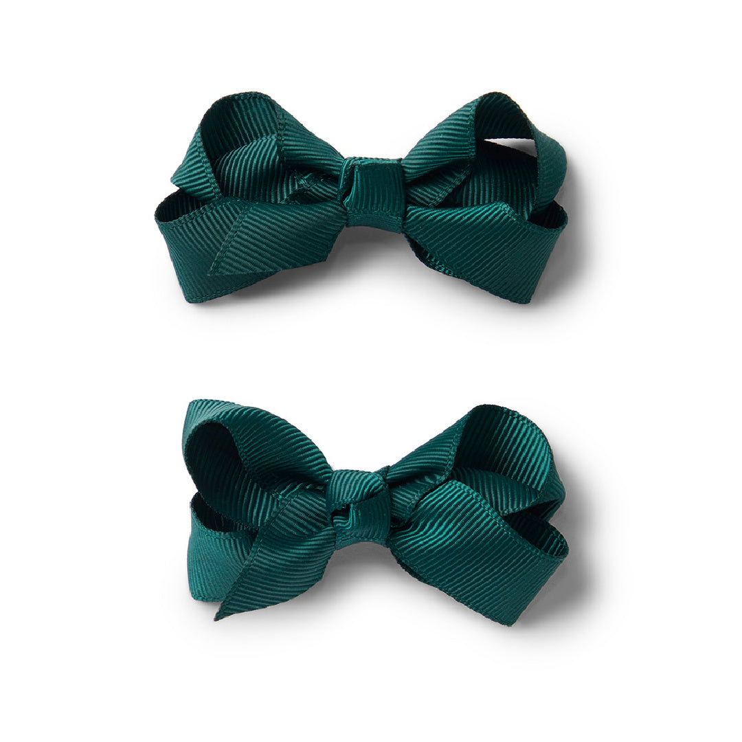 SNUGGLE HUNNY BOW CLIPS - SMALL PIGGY TAIL PAIR - PINE