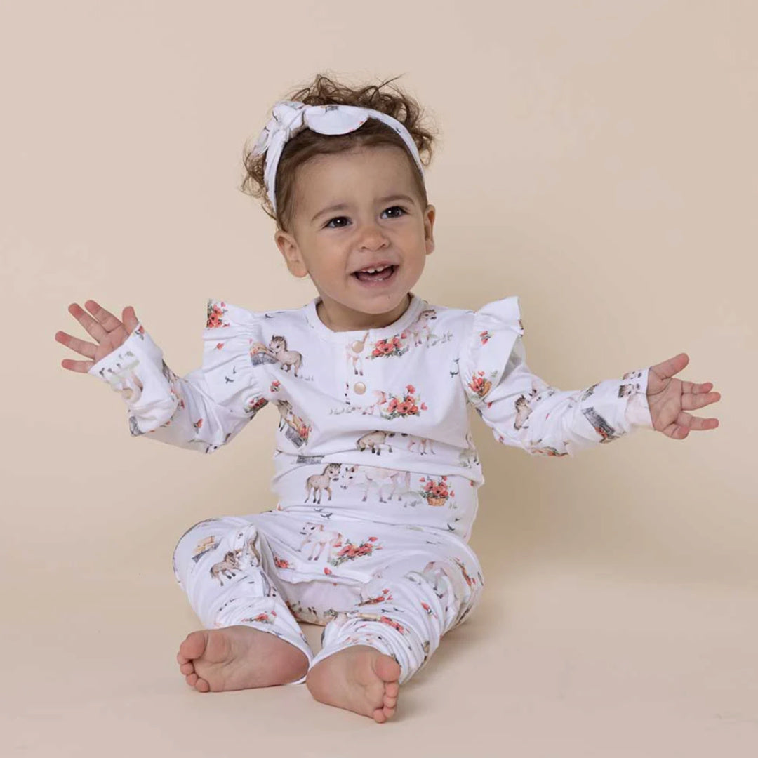 SNUGGLE HUNNY ORGANIC GROWSUIT - PONY PALS