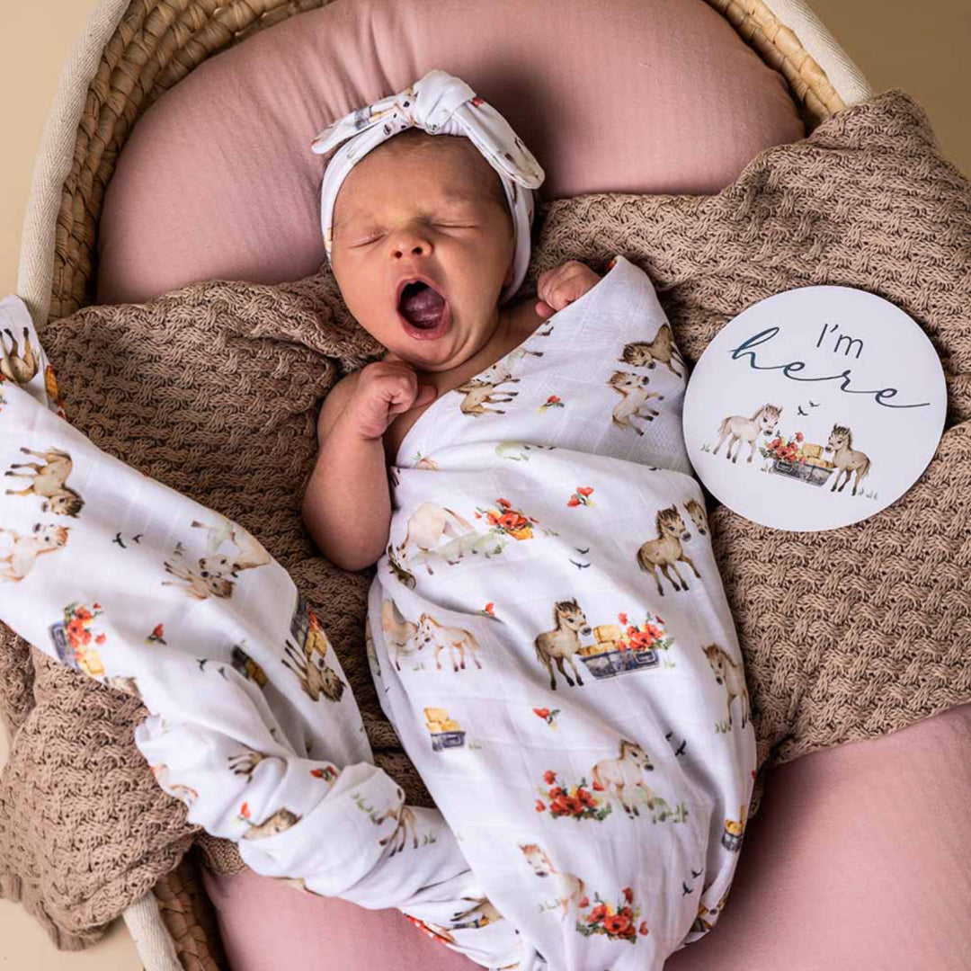 SNUGGLE HUNNY ORGANIC MUSLIN WRAP - PONY PALS