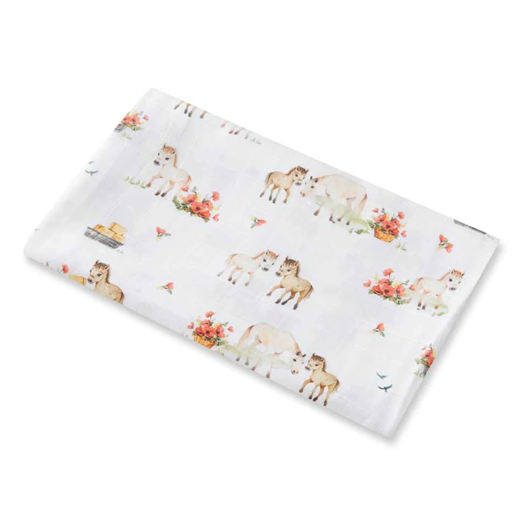 SNUGGLE HUNNY ORGANIC MUSLIN WRAP - PONY PALS