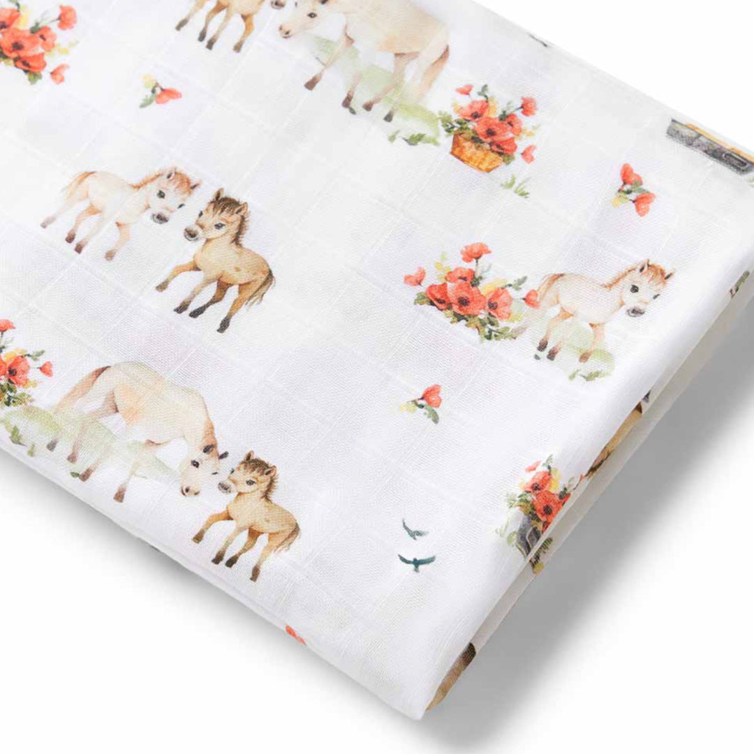 SNUGGLE HUNNY ORGANIC MUSLIN WRAP - PONY PALS