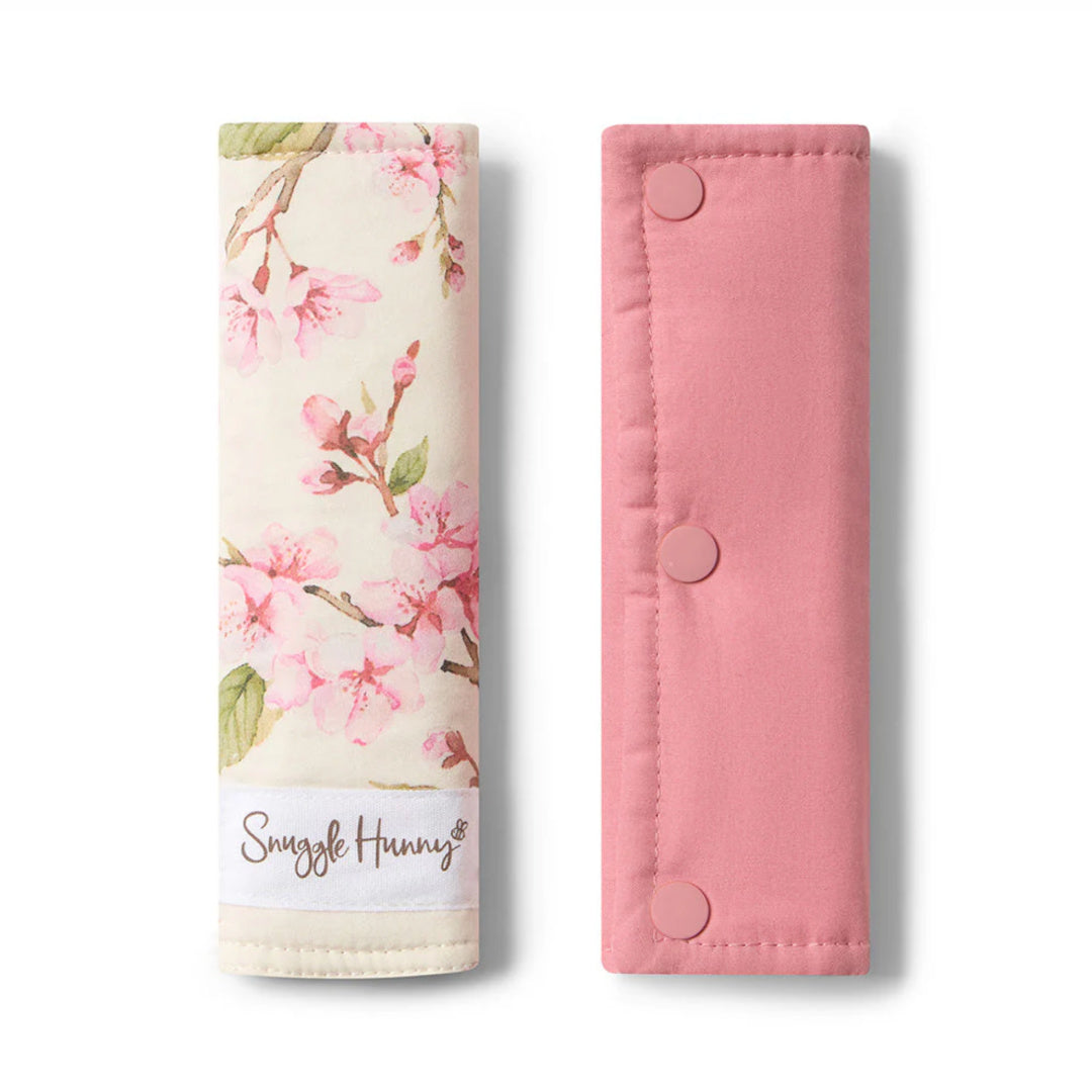 SNUGGLE HUNNY UNIVERSAL REVERSIBLE PRAM STRAP COVERS - CHERRY BLOSSOM