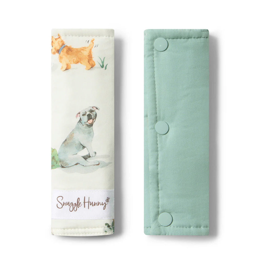 SNUGGLE HUNNY UNIVERSAL REVERSIBLE PRAM STRAP COVERS - DOG PARK
