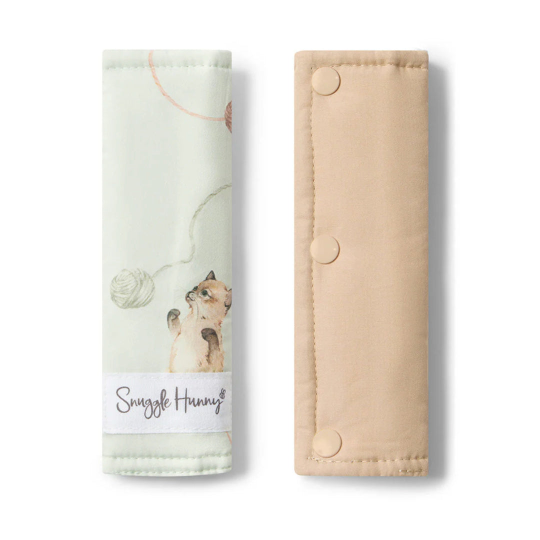 SNUGGLE HUNNY UNIVERSAL REVERSIBLE PRAM STRAP COVERS - KITTENS