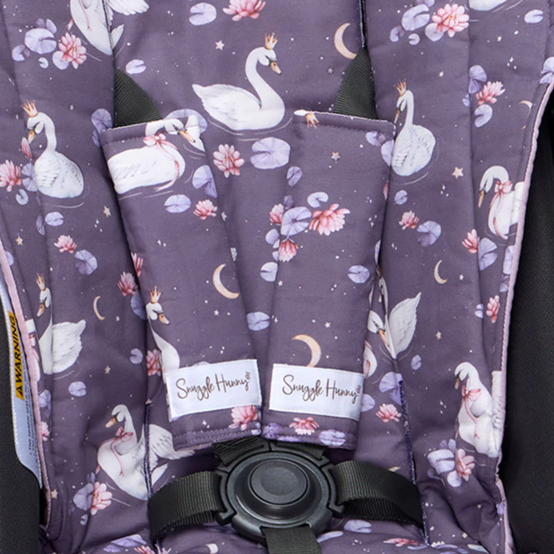 SNUGGLE HUNNY UNIVERSAL REVERSIBLE PRAM STRAP COVERS - MIDNIGHT SWAN
