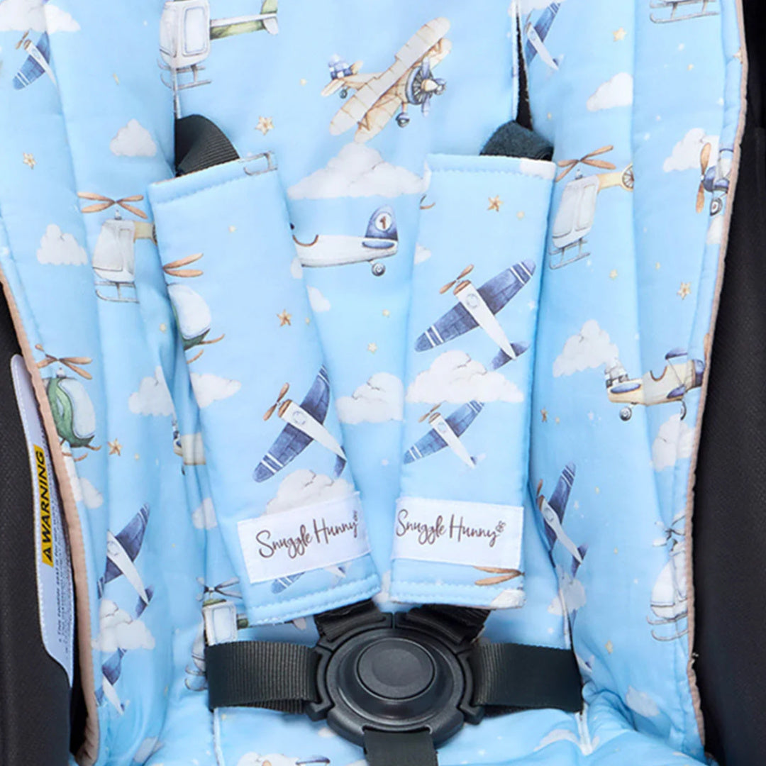 SNUGGLE HUNNY UNIVERSAL REVERSIBLE PRAM STRAP COVERS - TAKING FLIGHT