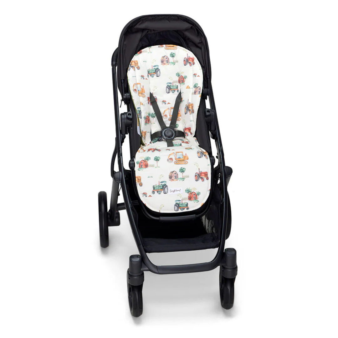 SNUGGLE HUNNY UNIVERSAL ORGANIC PRAM LINER - DIGGERS &amp; TRACTORS