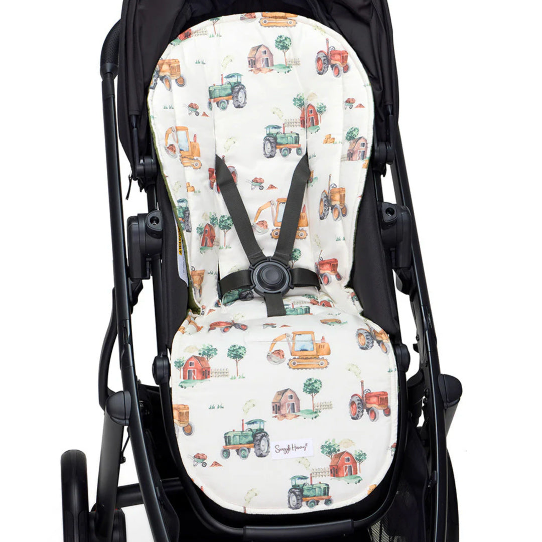 SNUGGLE HUNNY UNIVERSAL ORGANIC PRAM LINER - DIGGERS &amp; TRACTORS