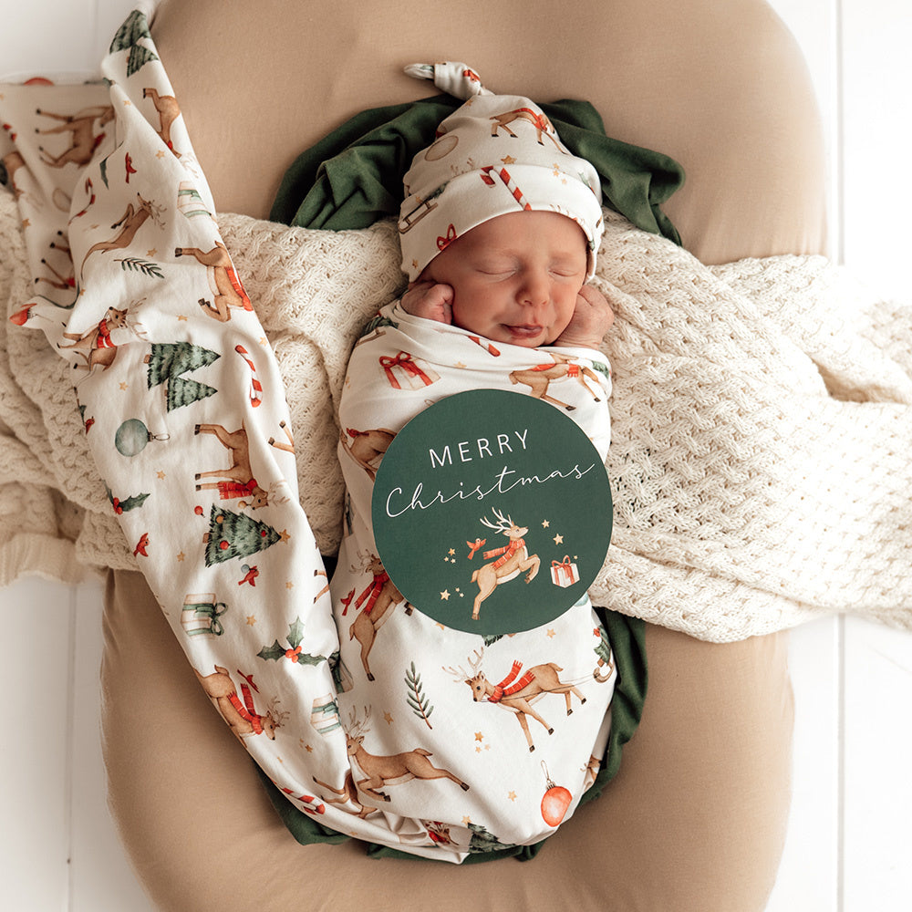 SNUGGLE HUNNY REVERSIBLE SINGLE MILESTONE CARDS - PRANCER &amp; FRIENDS