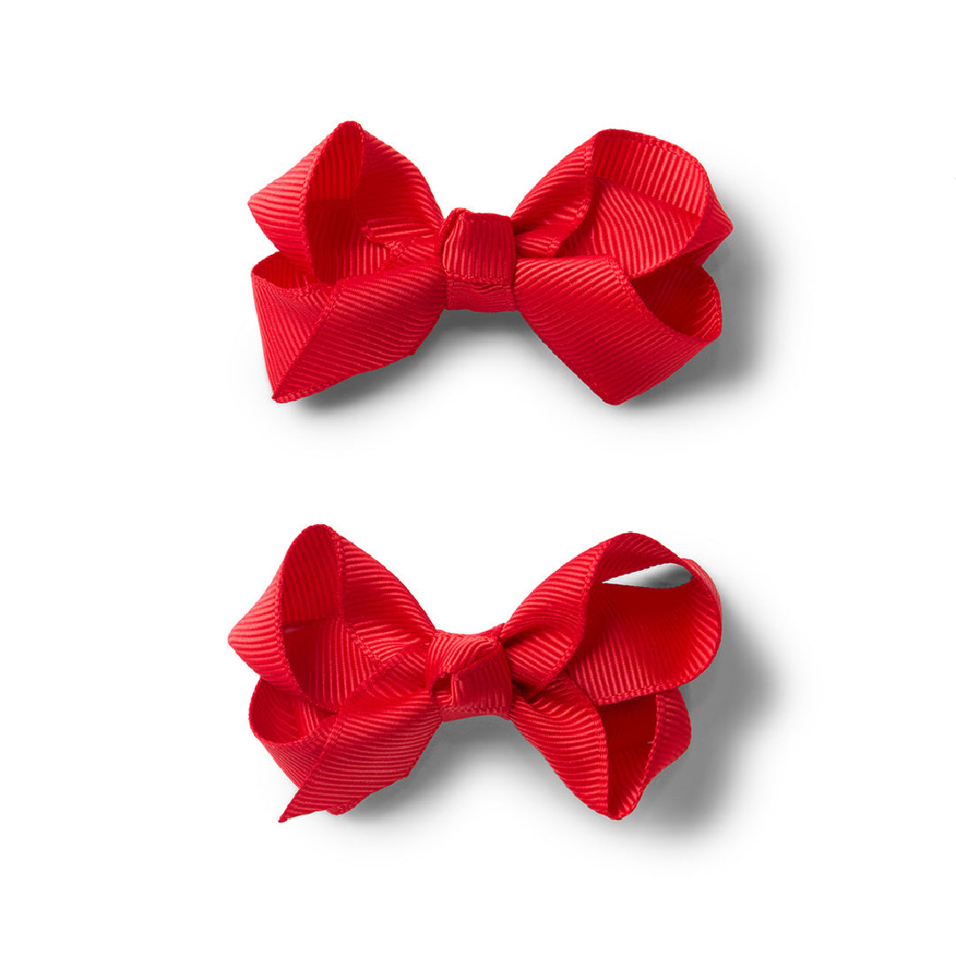 SNUGGLE HUNNY BOW CLIPS - SMALL PIGGY TAIL PAIR - RED