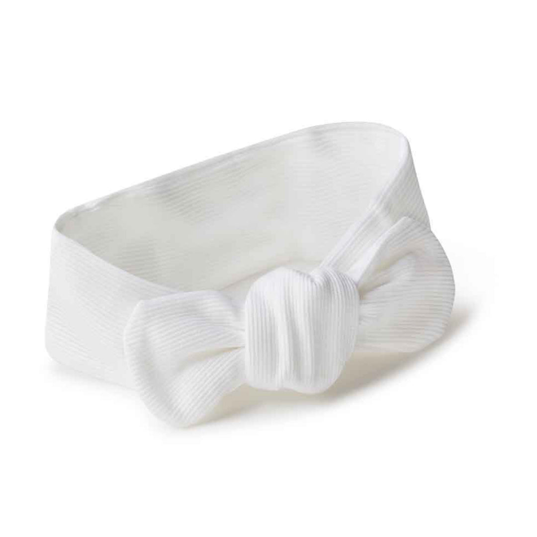 SNUGGLE HUNNY ORGANIC RIBBED TOPKNOT - MILK