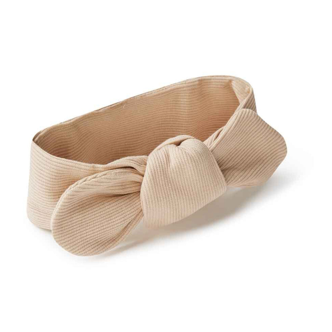 SNUGGLE HUNNY ORGANIC RIBBED TOPKNOT - PEBBLE