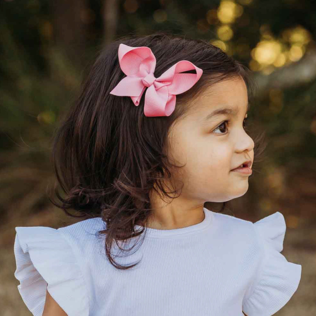 SNUGGLE HUNNY BOW CLIP MEDIUM - SHERBERT PINK