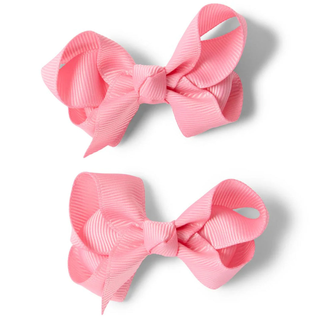 SNUGGLE HUNNY BOW CLIPS - SMALL PIGGY TAIL PAIR - PINK SHERBERT