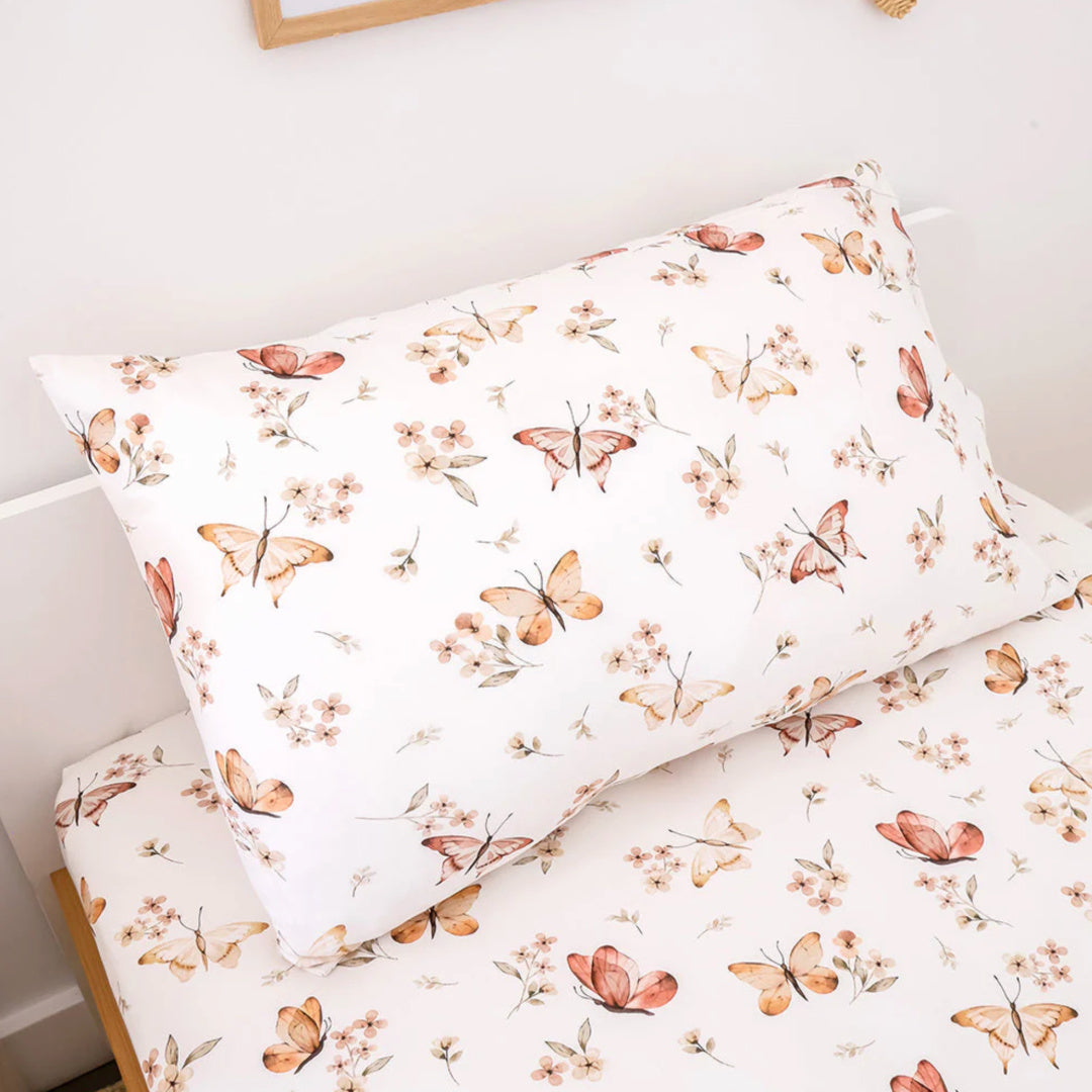 SNUGGLE HUNNY ORGANIC COTTON STANDARD PILLOWCASE - BUTTERFLY