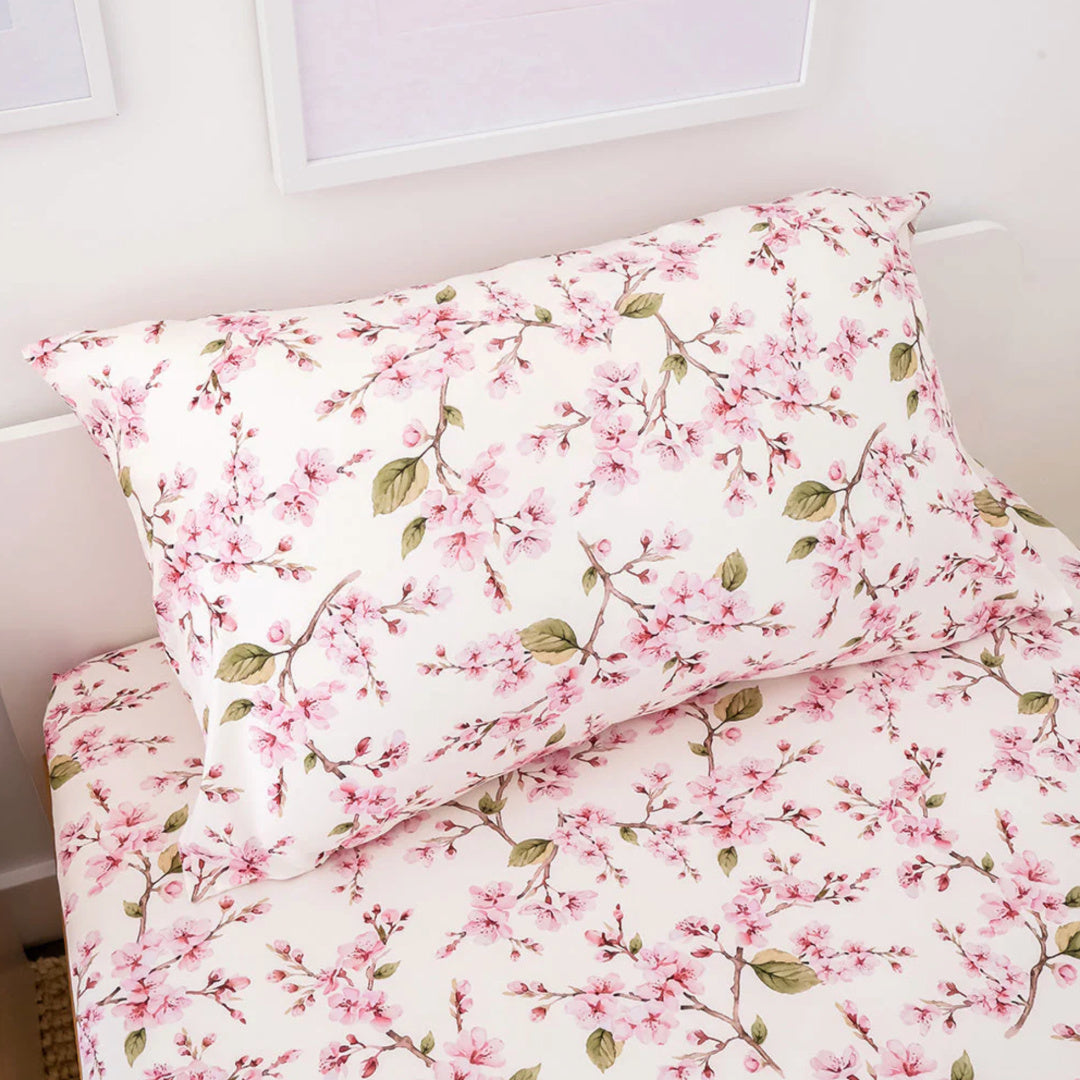 SNUGGLE HUNNY ORGANIC COTTON STANDARD PILLOWCASE - CHERRY BLOSSOM