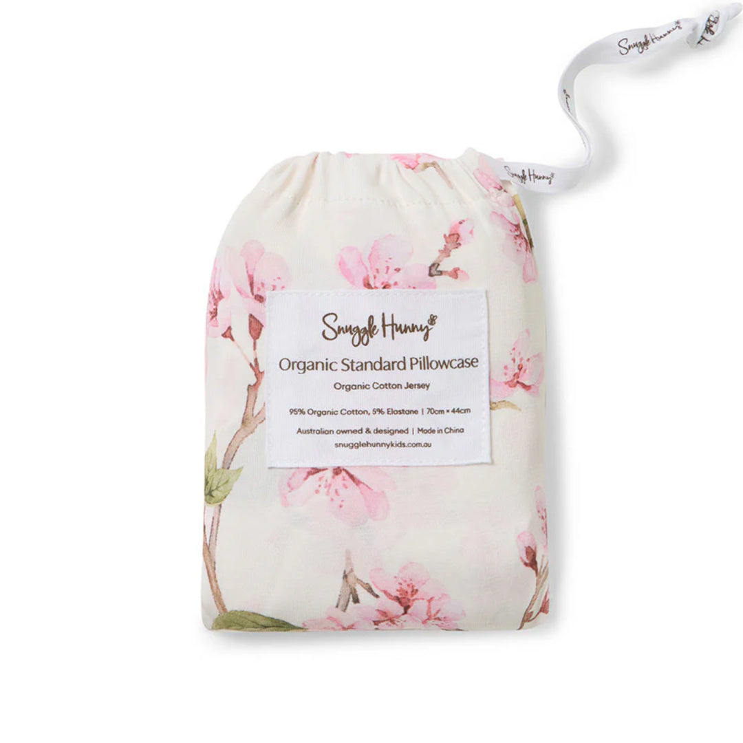 SNUGGLE HUNNY ORGANIC COTTON STANDARD PILLOWCASE - CHERRY BLOSSOM